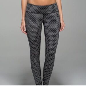Lululemon Wonder Under Pant leggings Tri Geo Silver Spoon black